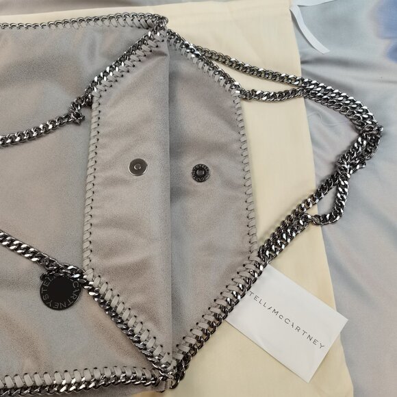 NEW STELLA MCCARTNEY  Falabella  Shoulder Bag Metallic Grey - Picture 12 of 14